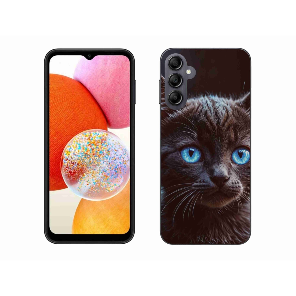 Gél védőhuzat mmCase Samsung Galaxy A14 4G/5G - fekete cica 2