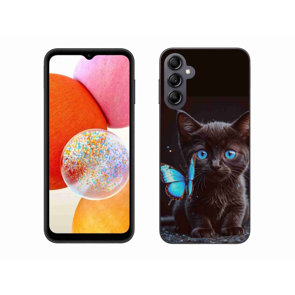 Gél védőhuzat mmCase Samsung Galaxy A14 4G/5G - fekete cica 3