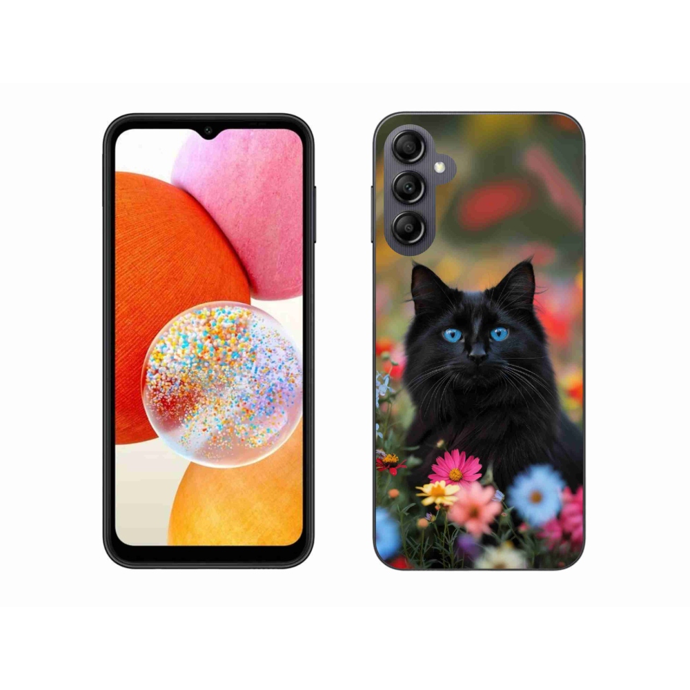 Gél borítás mmCase Samsung Galaxy A14 4G/5G - fekete cica 4