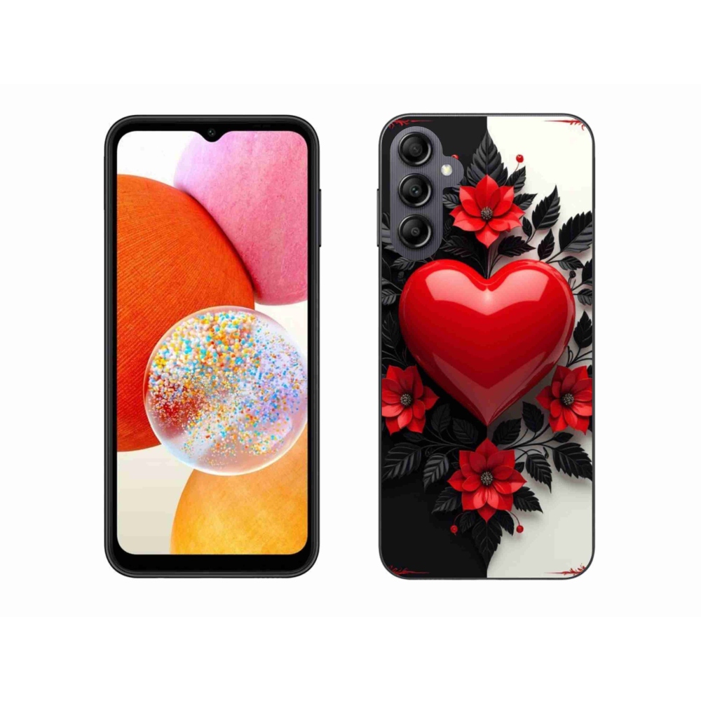 Gél védőhuzat mmCase Samsung Galaxy A14 4G/5G - piros szív
