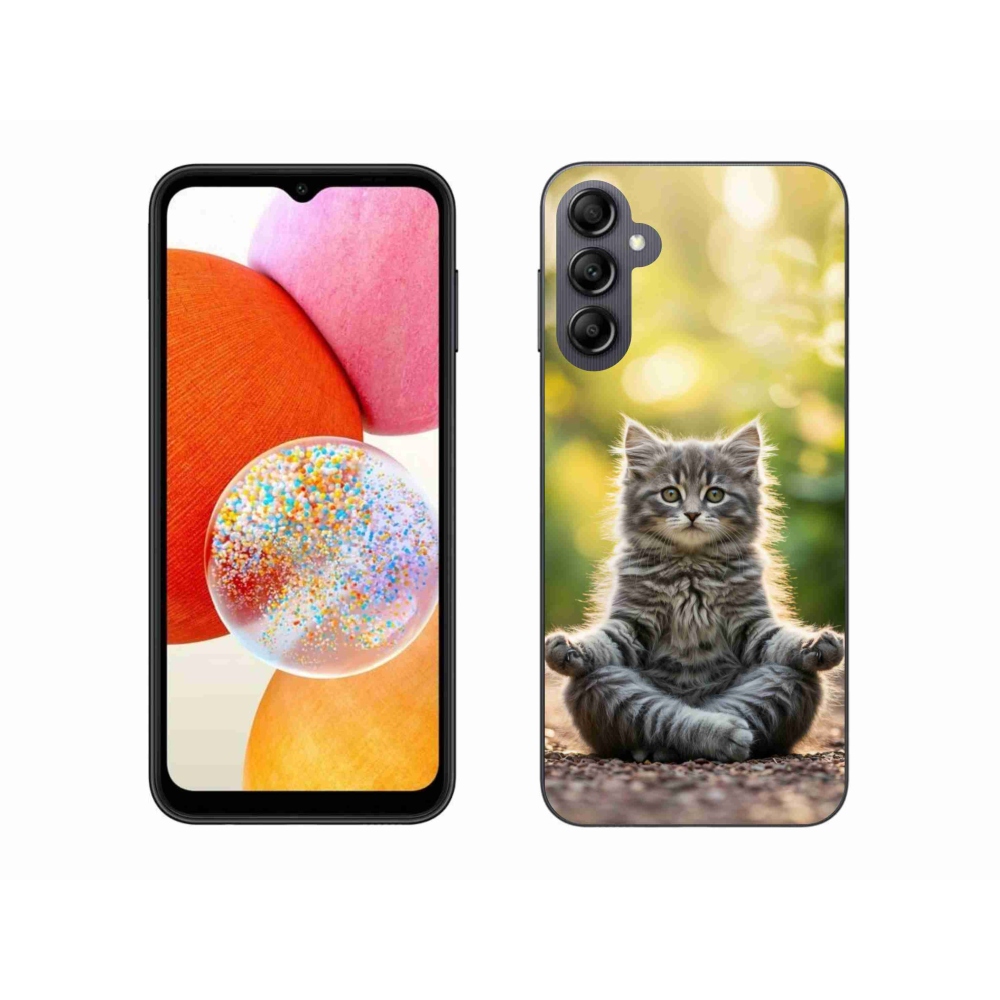 Gél borítás mmCase Samsung Galaxy A14 4G/5G készülékhez - meditáló cica