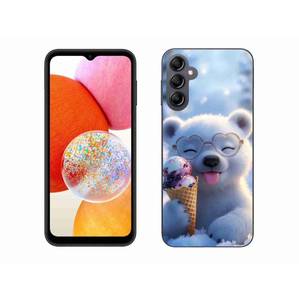 Zselés borítás mmCase Samsung Galaxy A14 4G/5G készülékhez - mackó fagylalttal