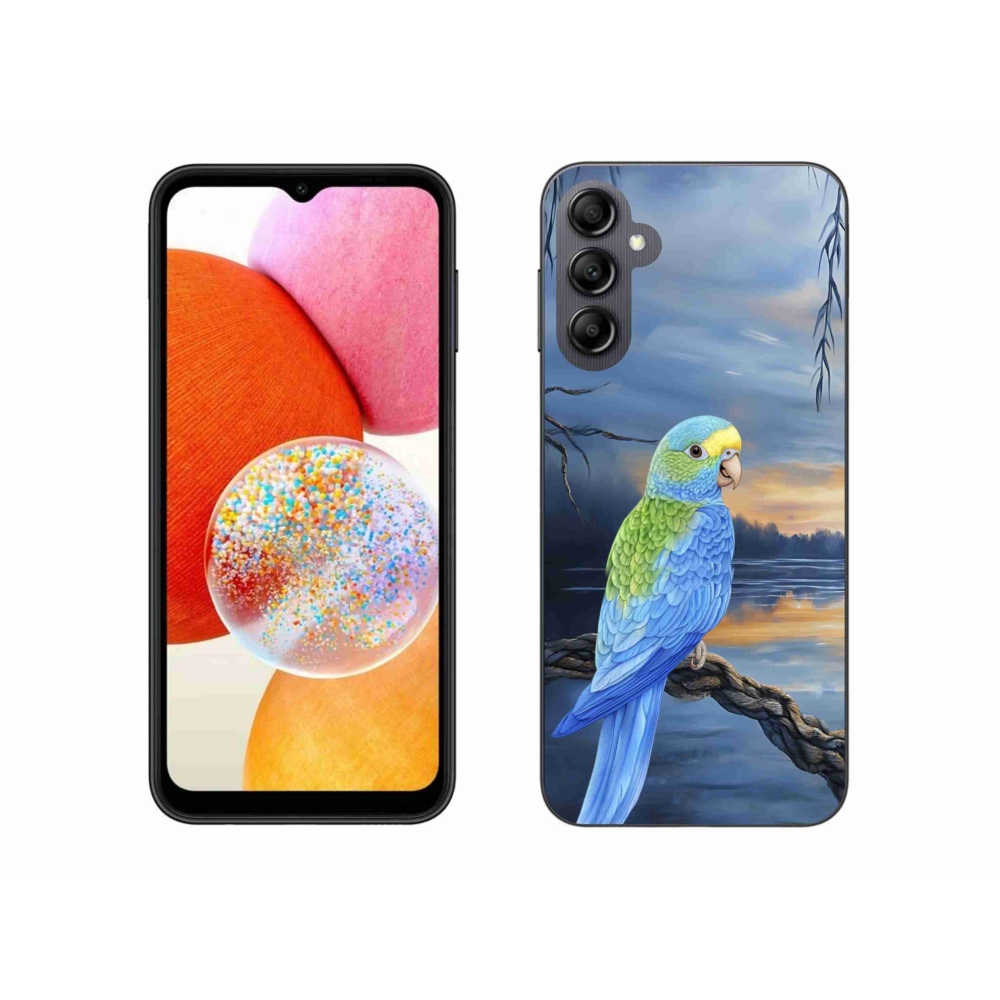 Zselés borítás mmCase Samsung Galaxy A14 4G/5G készülékhez - kék papagáj
