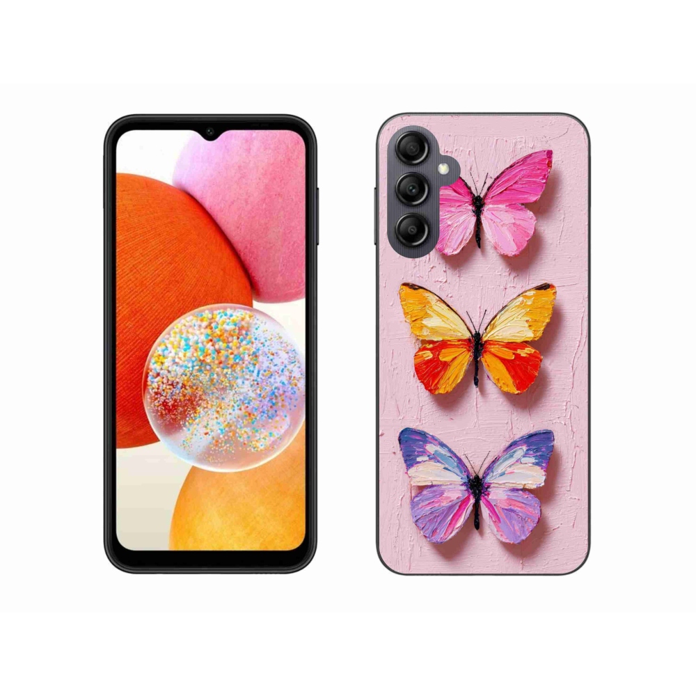 Gél borítás mmCase Samsung Galaxy A14 4G/5G - pillangó szentháromsághoz