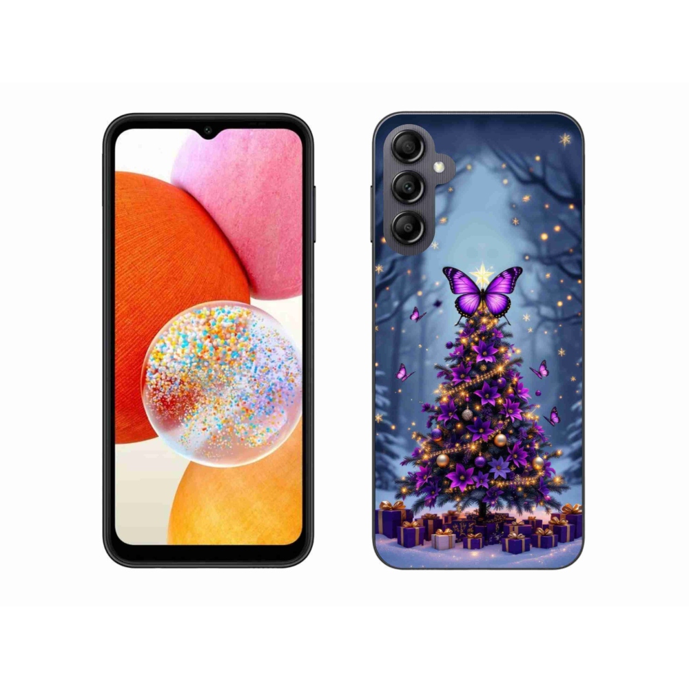Gél borítás mmCase Samsung Galaxy A14 4G/5G - pillangó karácsonyfa