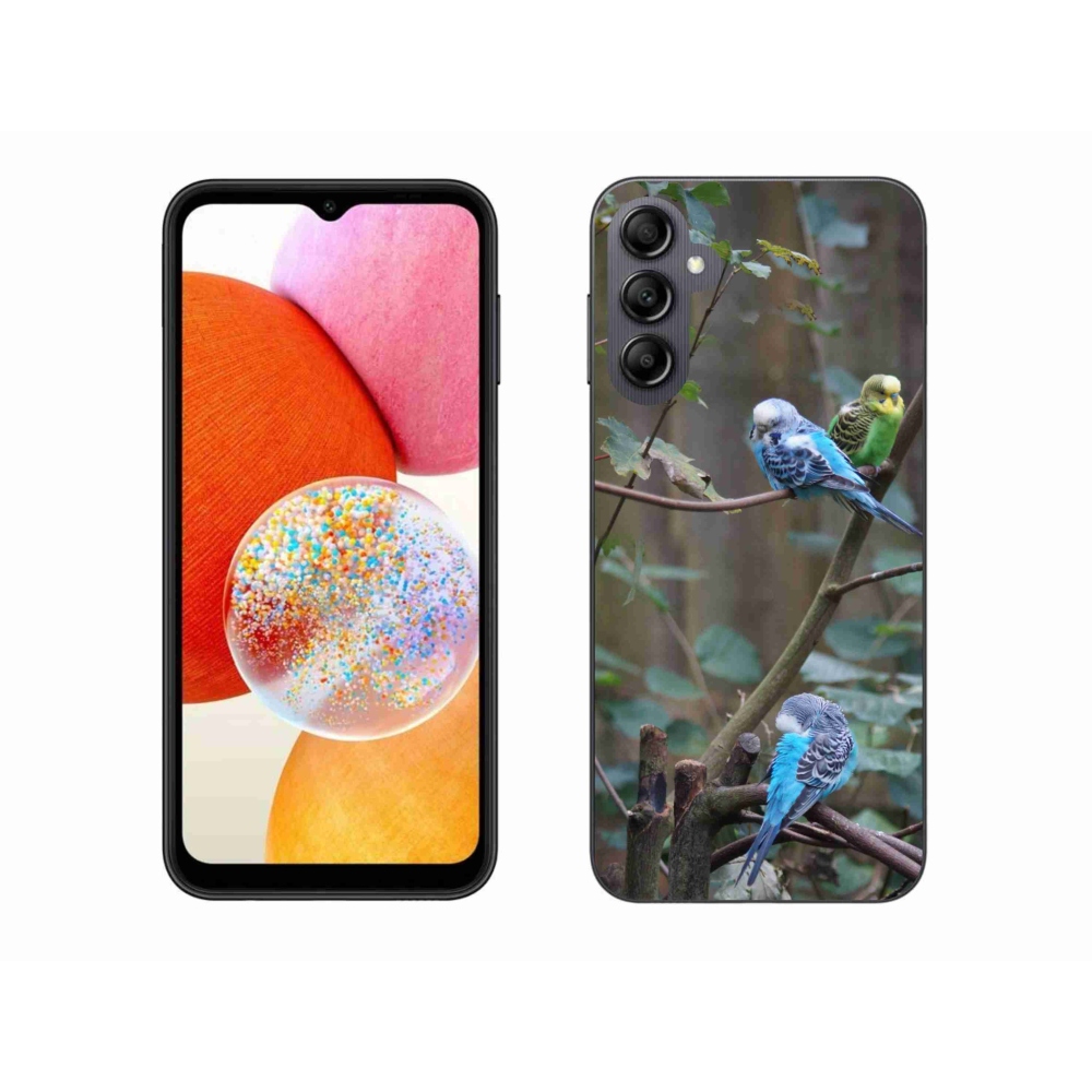 Zselés borítás mmCase Samsung Galaxy A14 4G/5G - papagájok az ágon
