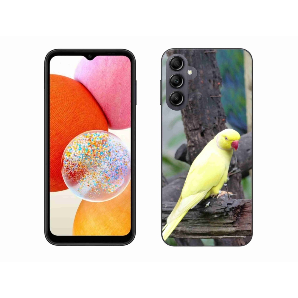 Gél védőhuzat mmCase Samsung Galaxy A14 4G/5G - papagáj alexander sárga