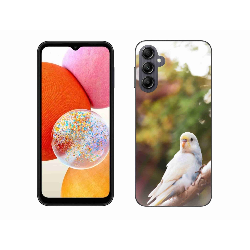 Zselés borítás mmCase Samsung Galaxy A14 4G/5G - papagáj andulka fehér