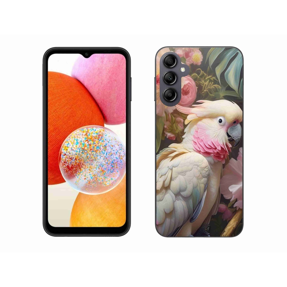 Zselés borítás mmCase Samsung Galaxy A14 4G/5G - papagáj kakadu rózsaszín 2