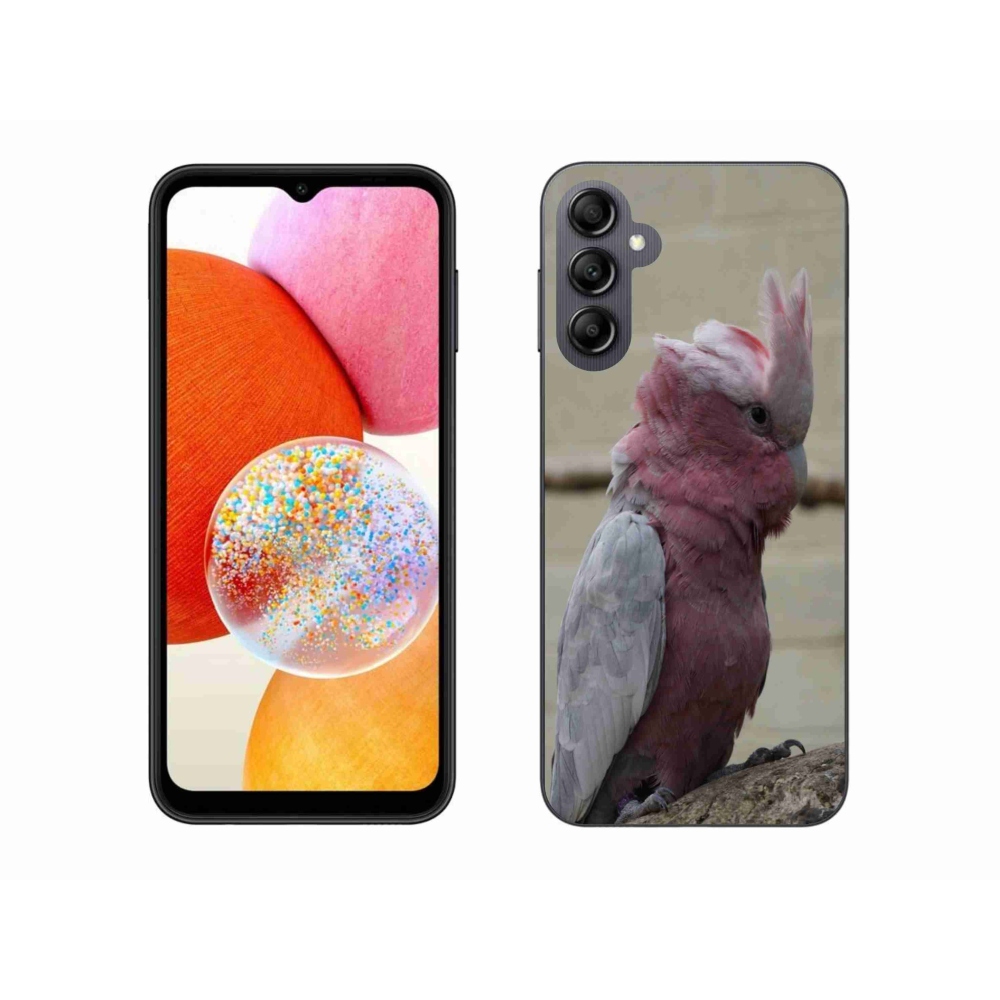 Zselés borítás mmCase Samsung Galaxy A14 4G/5G készülékhez - papagáj kakadu rózsaszínű