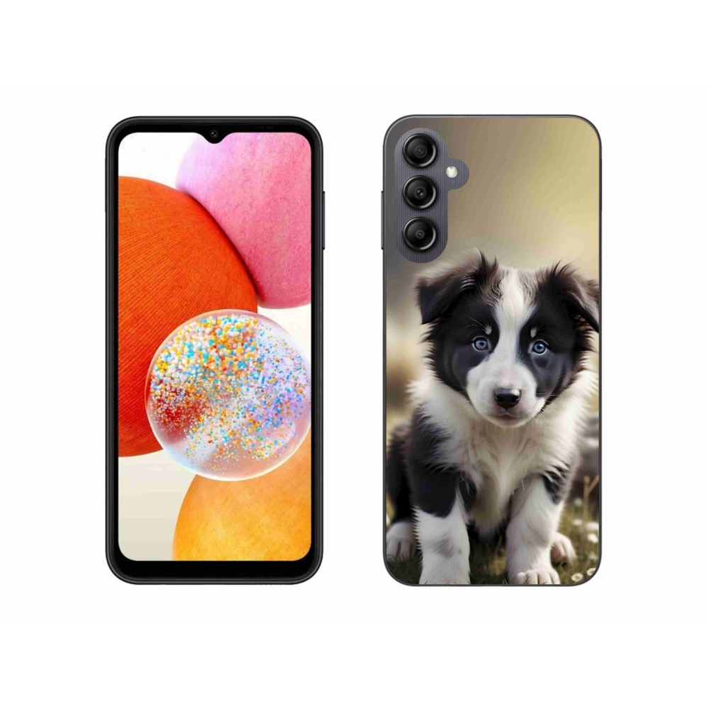 Gél borítás mmCase Samsung Galaxy A14 4G/5G - aranyos border collie - Samsung Galaxy A14 4G/5G - aranyos border collie