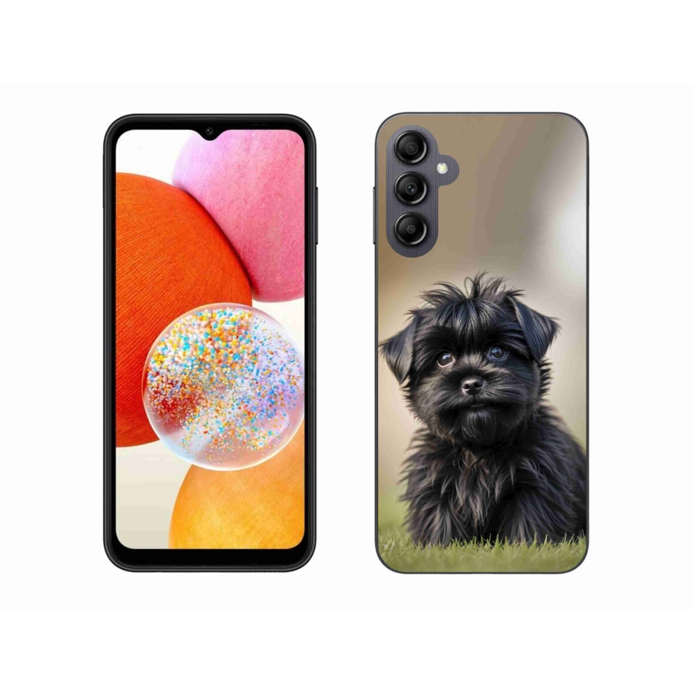 Gél védőhuzat mmCase Samsung Galaxy A14 4G/5G - aranyos fekete kutya