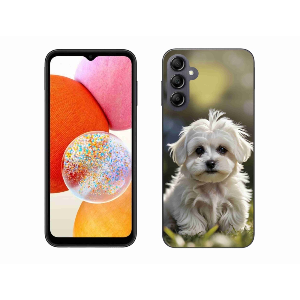 Gél borítás mmCase Samsung Galaxy A14 4G/5G készülékhez - aranyos máltai kutya