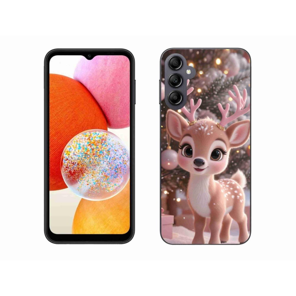 Zselés borítás mmCase Samsung Galaxy A14 4G/5G - aranyos rénszarvas