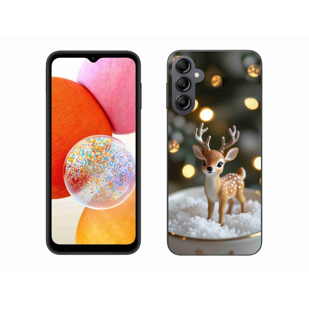 Gél borítás mmCase Samsung Galaxy A14 4G/5G - aranyos karácsonyi szarvasok