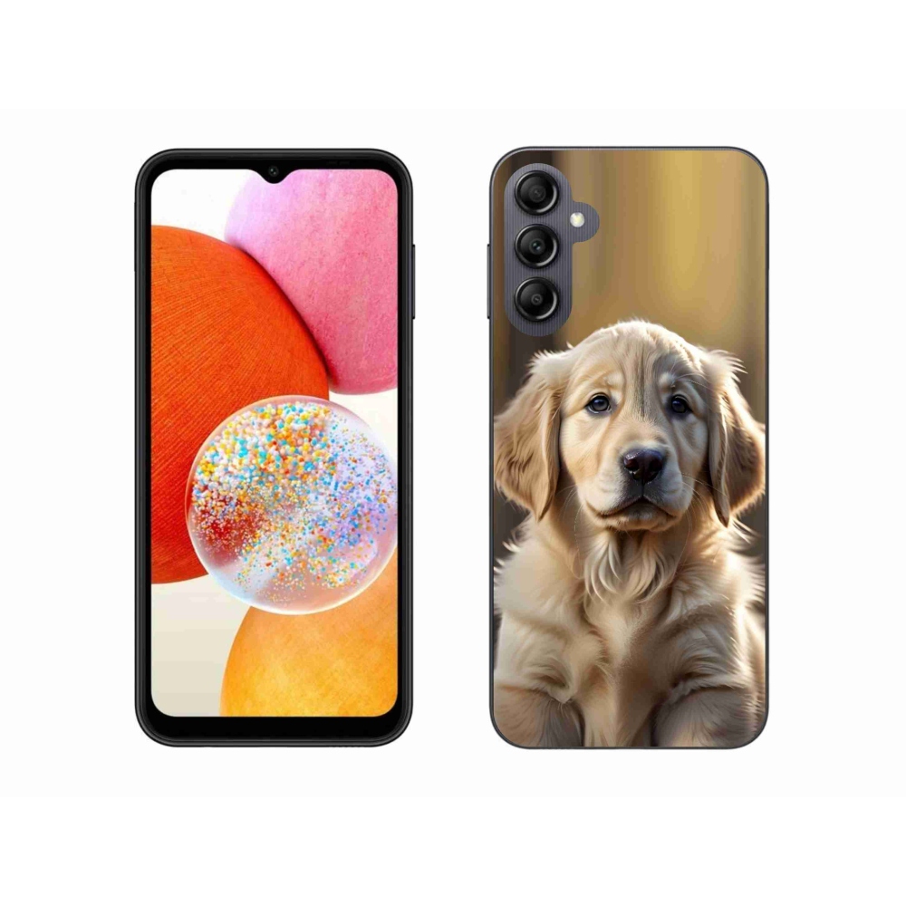 Gél borító mmCase Samsung Galaxy A14 4G/5G - aranyos arany retrieverhez