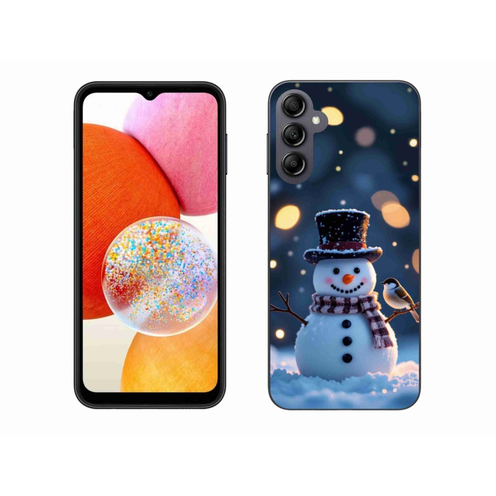Gél borítás mmCase Samsung Galaxy A14 4G/5G - karácsonyi hóemberhez