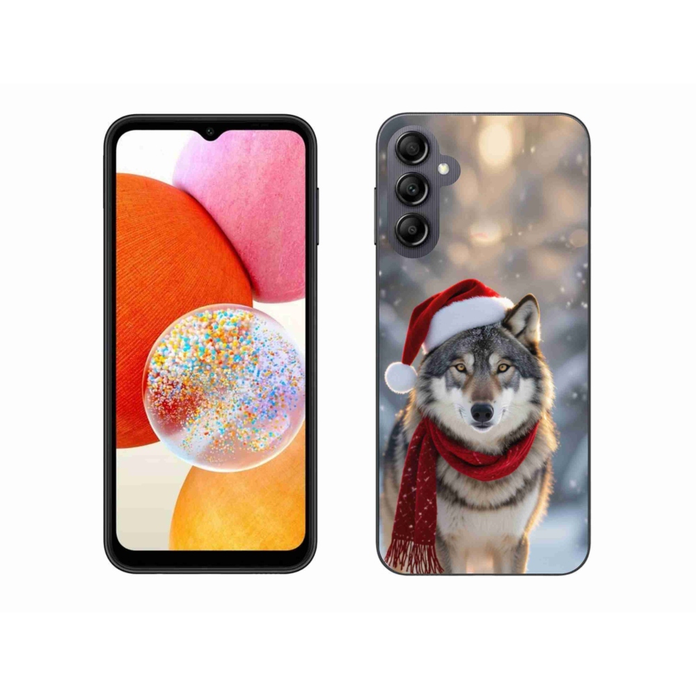 Gél borítás mmCase Samsung Galaxy A14 4G/5G - Karácsonyi farkas