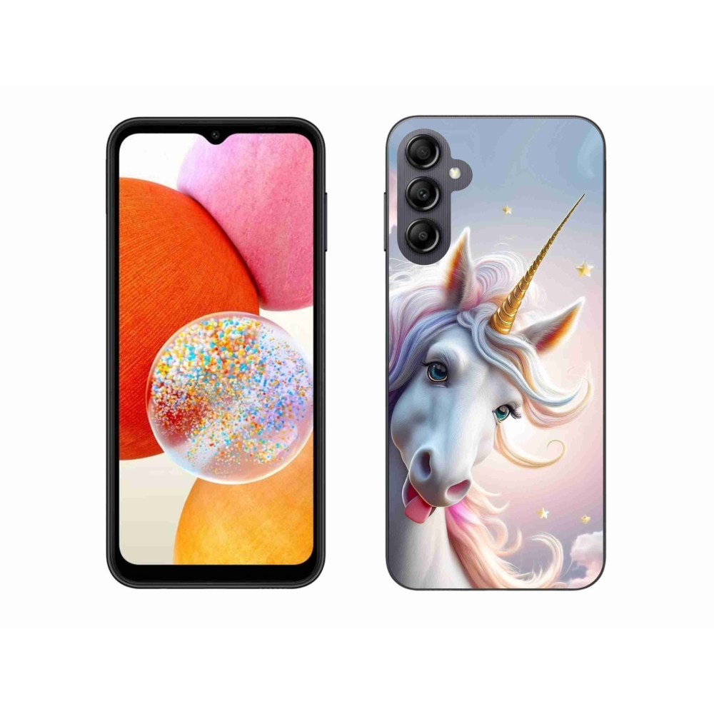 Zselés borítás mmCase Samsung Galaxy A14 4G/5G - vidám egyszarvú