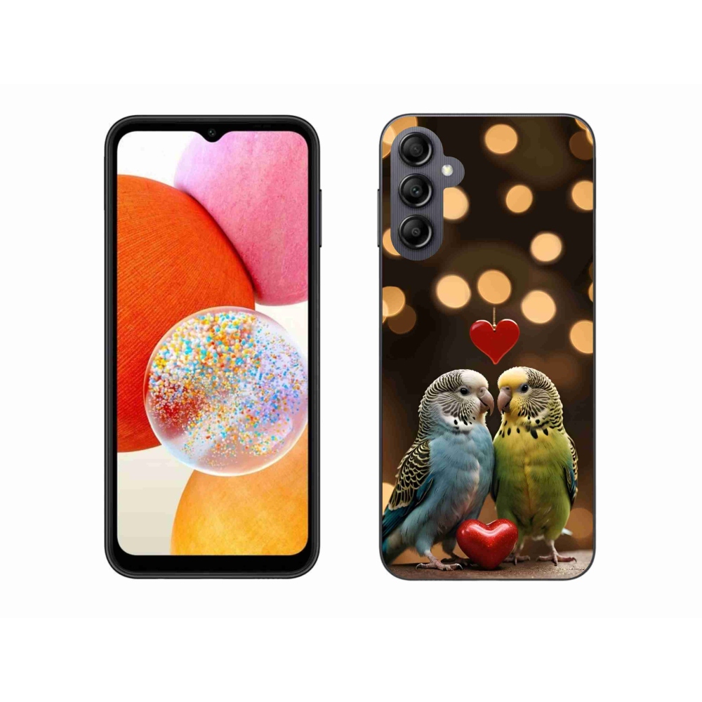 Gél borítás mmCase Samsung Galaxy A14 4G/5G - szerelmes papagájok