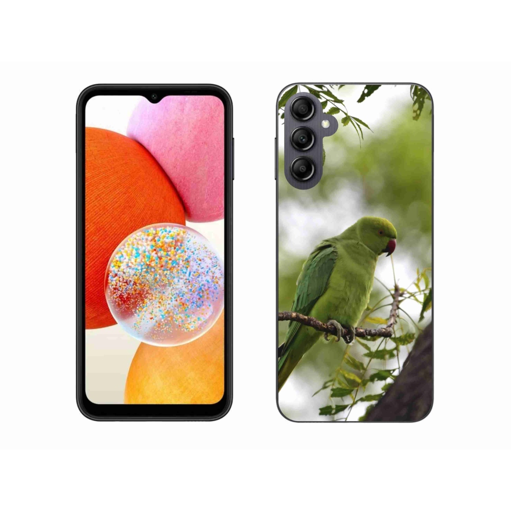 Zselés borítás mmCase Samsung Galaxy A14 4G/5G készülékhez - zöld papagáj