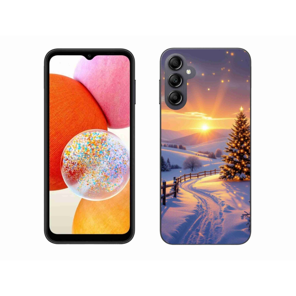 Gél borítás mmCase Samsung Galaxy A14 4G/5G - téli tájkép