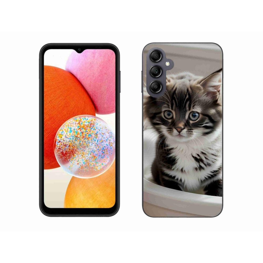 Gél borítás mmCase Samsung Galaxy A14 4G/5G - kíváncsi cica
