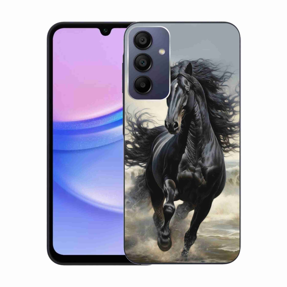 Gél borítás mmCase Samsung Galaxy A15 4G/5G - fekete ló futás