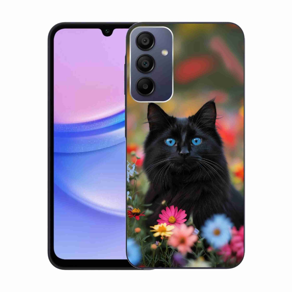 Gél borítás mmCase Samsung Galaxy A15 4G/5G - fekete cica 4