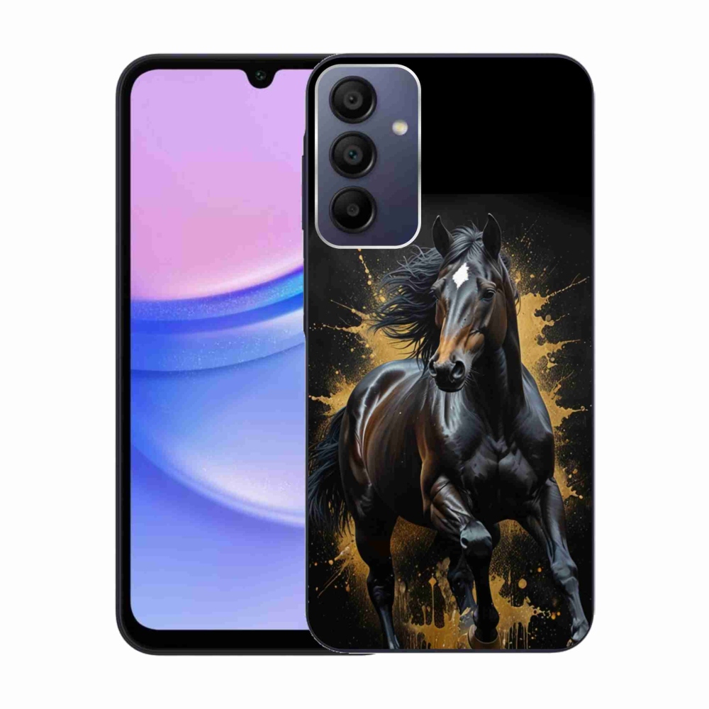 Zselés borítás mmCase Samsung Galaxy A15 4G/5G készülékhez - elegáns fekete ménes
