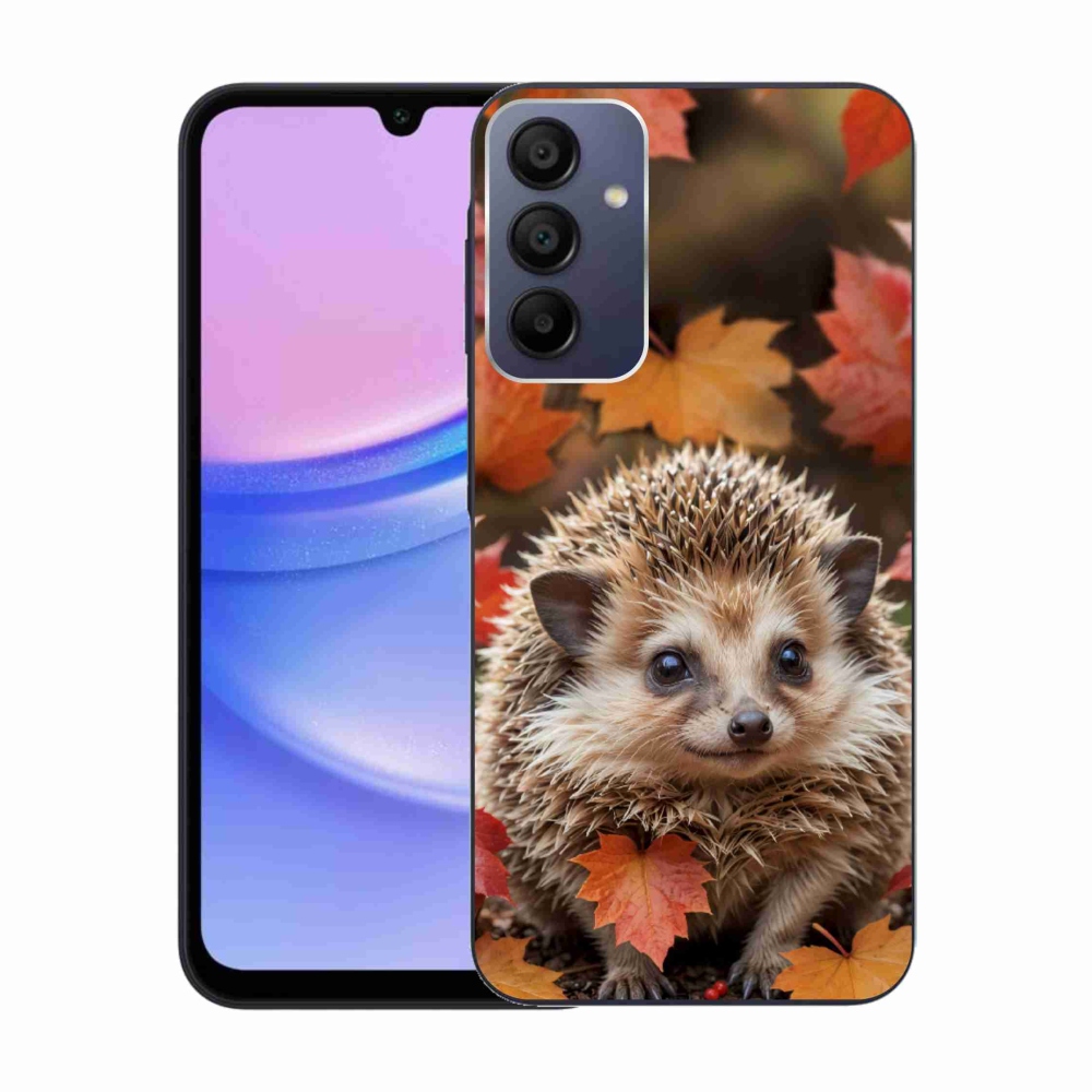 Zselés borítás mmCase Samsung Galaxy A15 4G/5G készülékhez - sün a levelek között