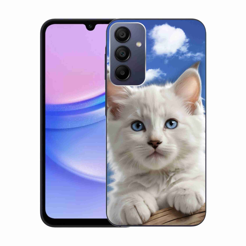 Gél borítás mmCase Samsung Galaxy A15 4G/5G készülékhez - cica és felhők