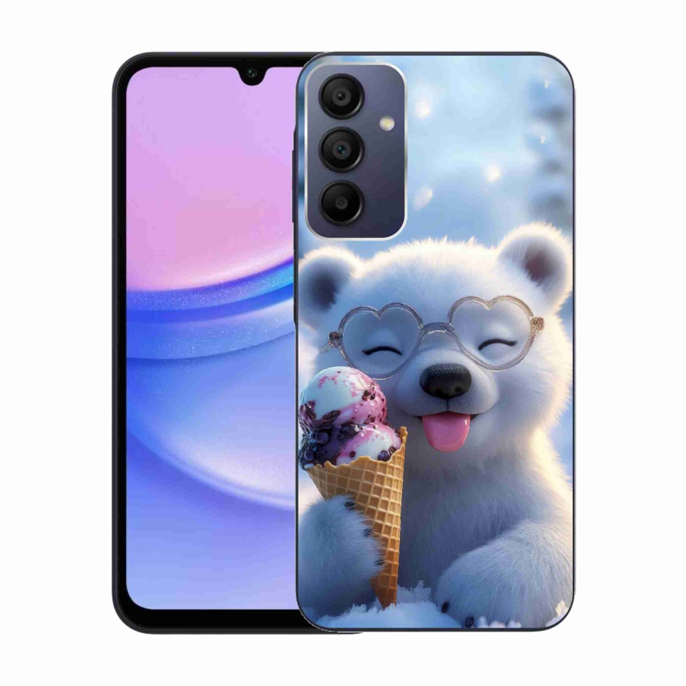 Zselés borítás mmCase Samsung Galaxy A15 4G/5G készülékhez - mackó fagylalttal