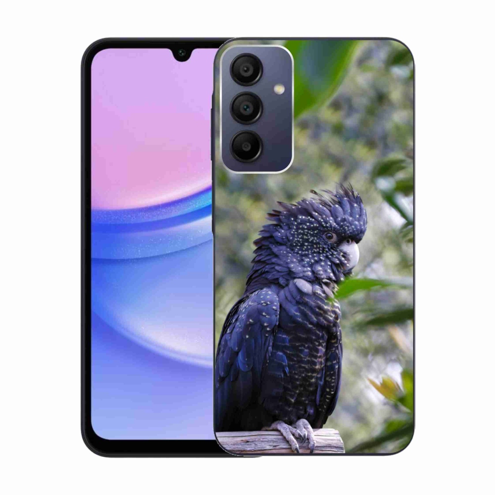 Zselés borítás mmCase Samsung Galaxy A15 4G/5G készülékhez - papagáj kakadu fekete