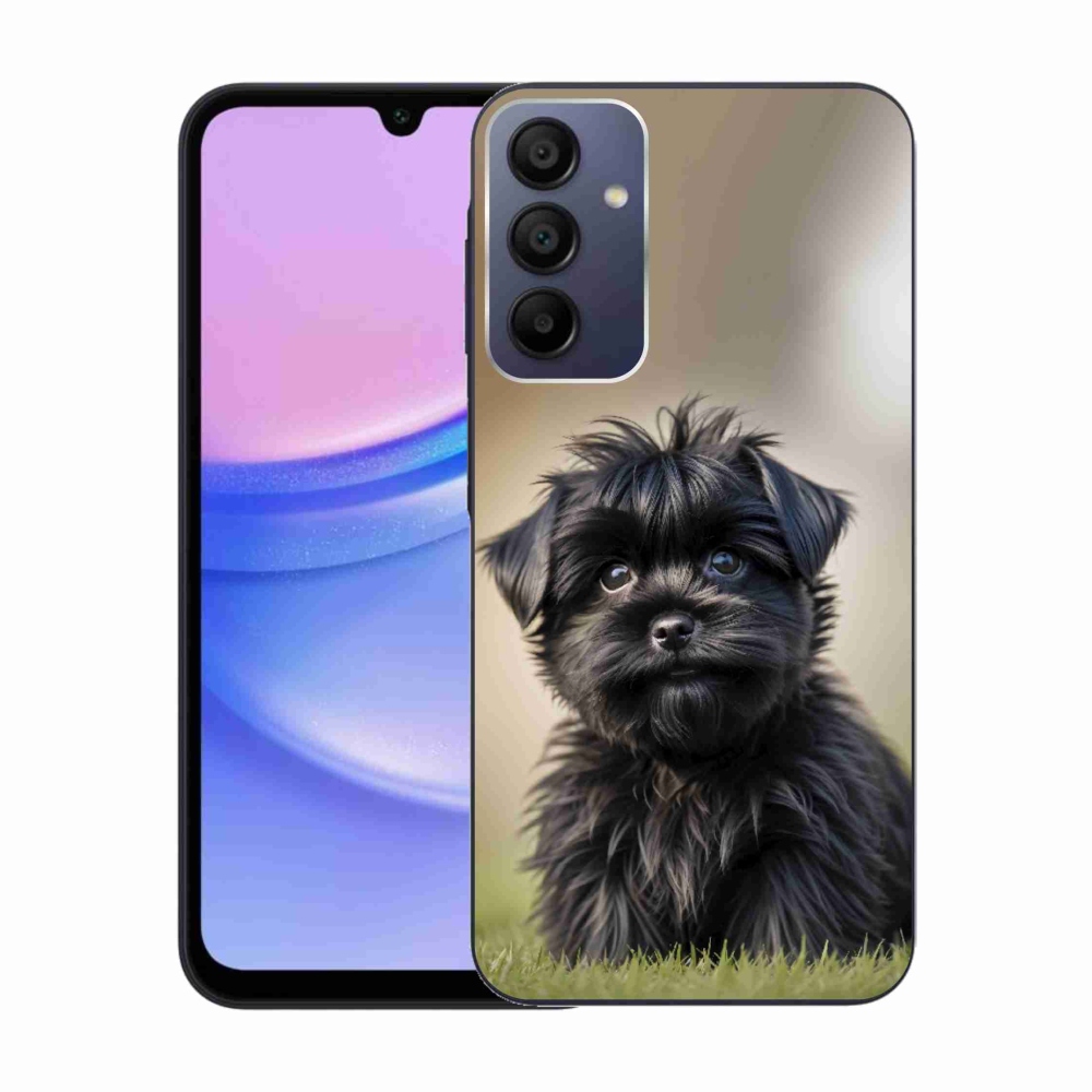 Gél védőhuzat mmCase Samsung Galaxy A15 4G/5G készülékhez - aranyos fekete kutya