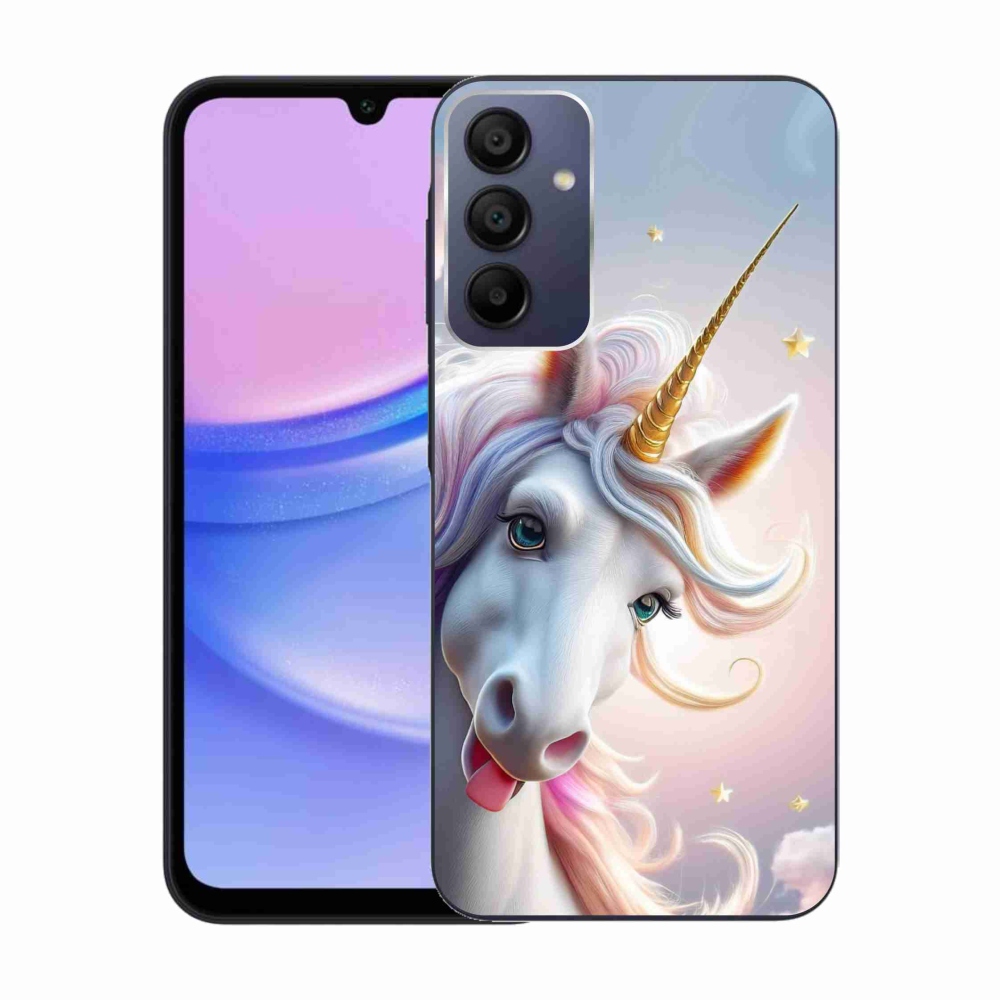 Gél védőhuzat mmCase Samsung Galaxy A15 4G/5G készülékhez - vidám egyszarvú