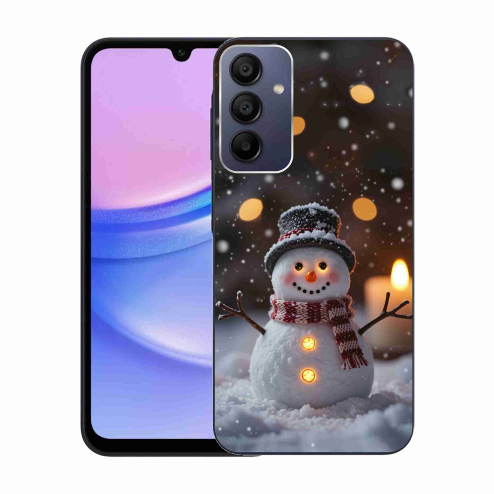 Gél védőhuzat mmCase Samsung Galaxy A15 4G/5G - vidám hóemberhez