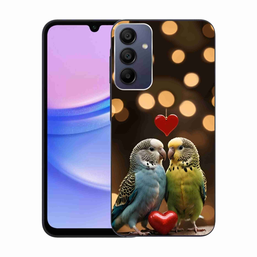 Gél borítás mmCase Samsung Galaxy A15 4G/5G készülékhez - szerelmes papagájok