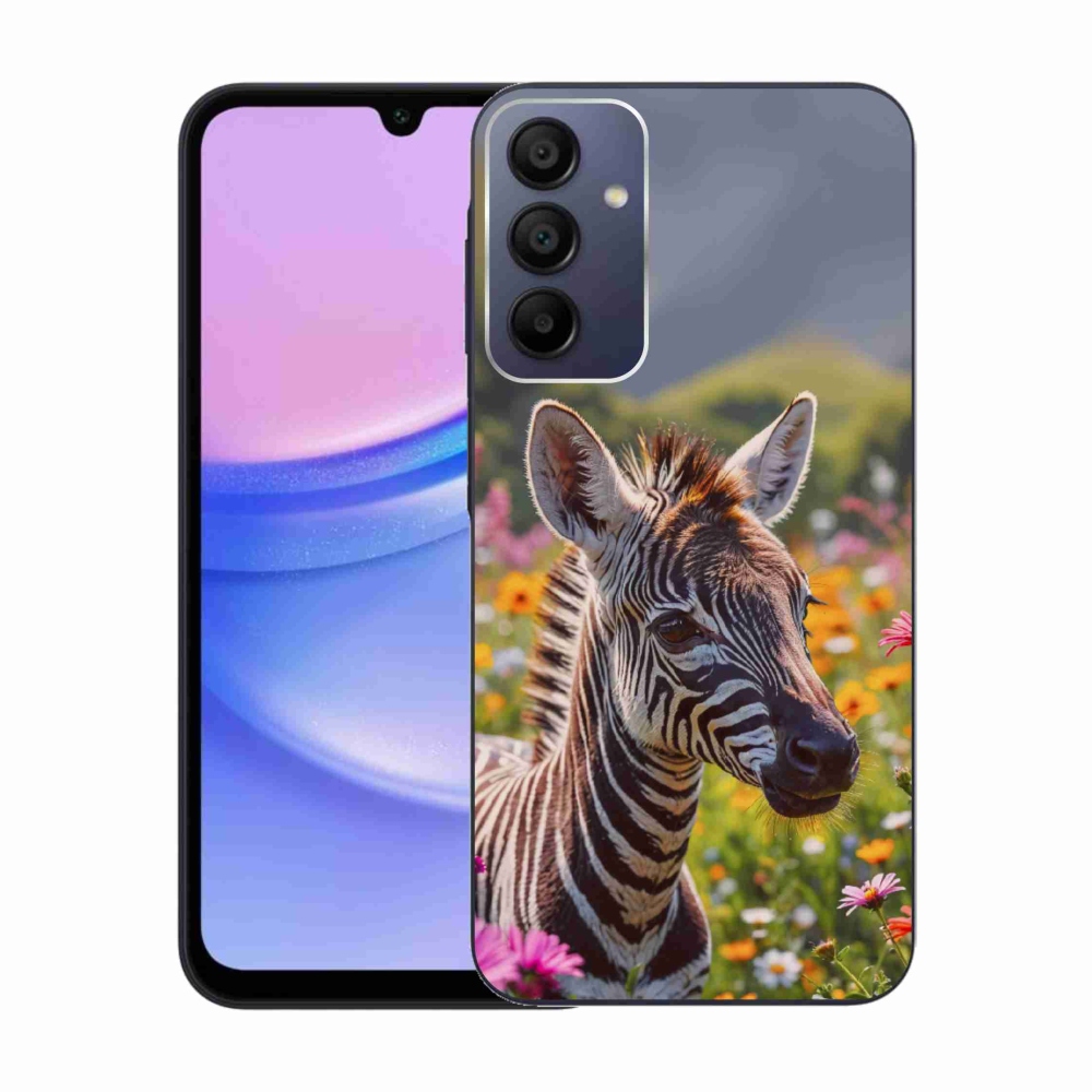 Zselés borítás mmCase Samsung Galaxy A15 4G/5G készülékhez - zebra a réten