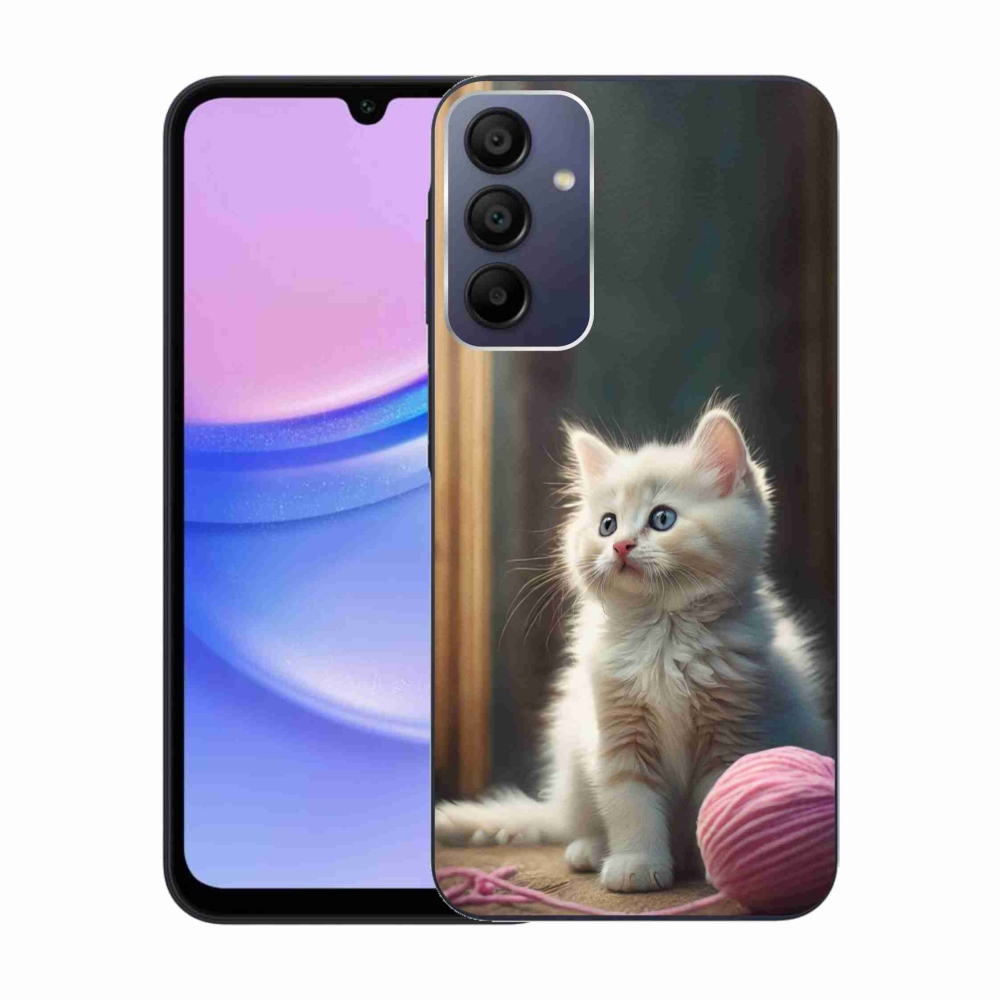 Gél védőhuzat mmCase Samsung Galaxy A15/5G készülékhez - fehér cica 2