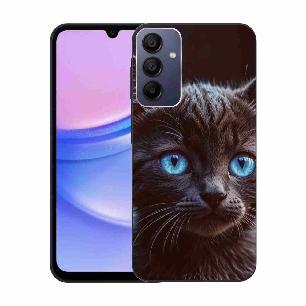 Gél védőhuzat mmCase Samsung Galaxy A15/5G - fekete cica 2