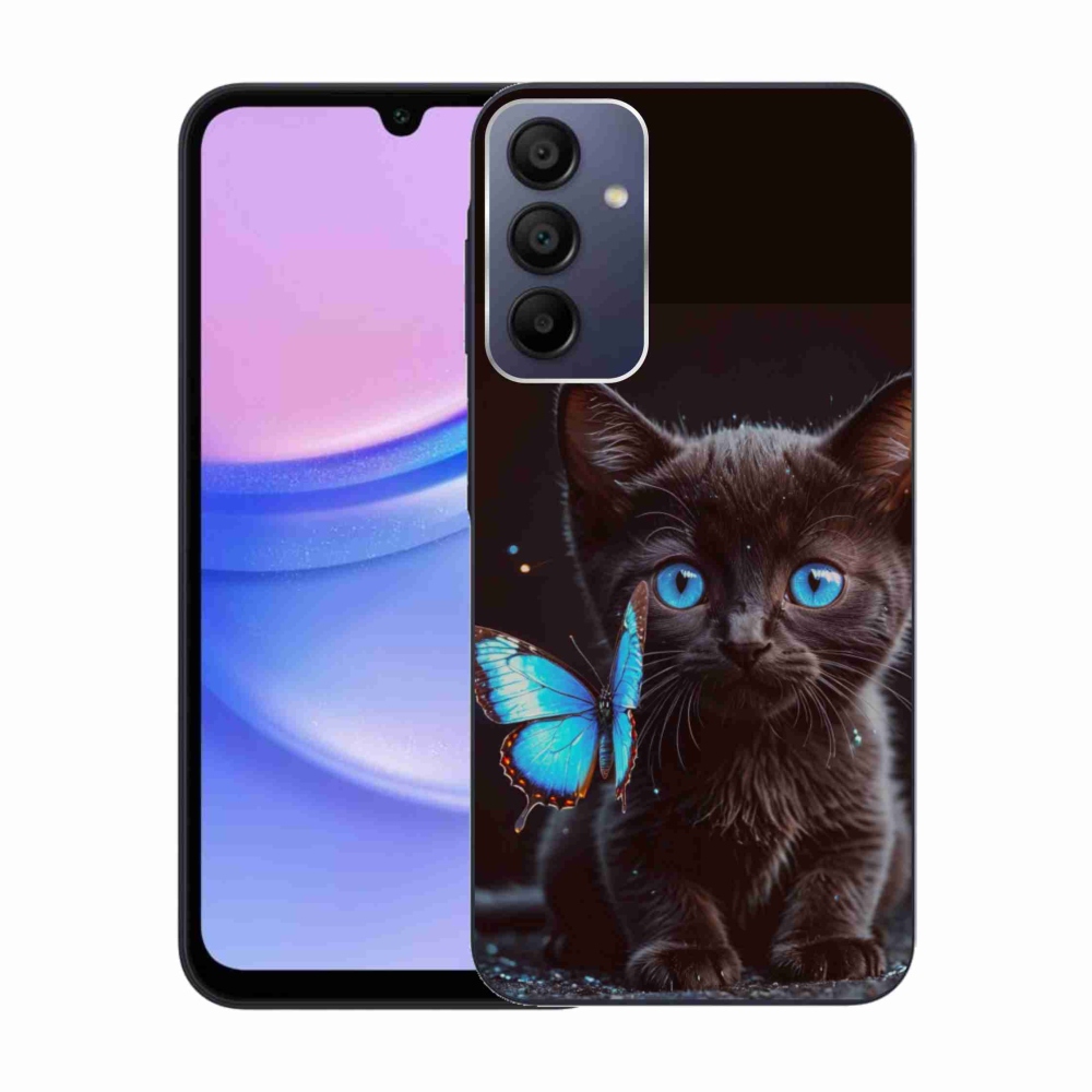 Gél védőhuzat mmCase Samsung Galaxy A15/5G - fekete cica 3