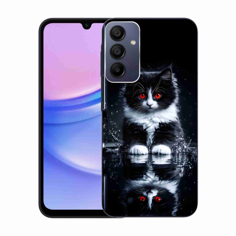 Zselés borítás mmCase Samsung Galaxy A15/5G készülékhez - fekete-fehér cica