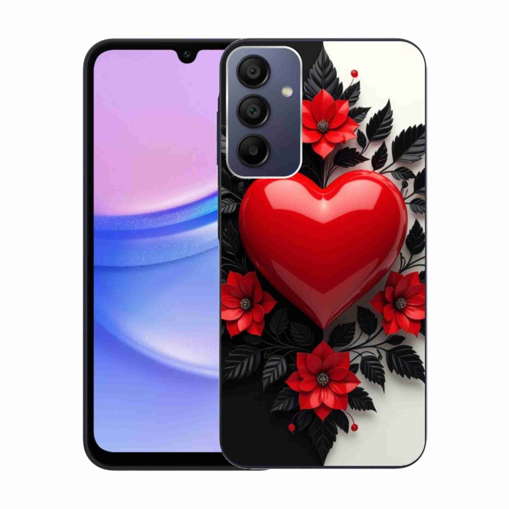 Gél védőhuzat mmCase Samsung Galaxy A15/5G készülékhez - piros szív