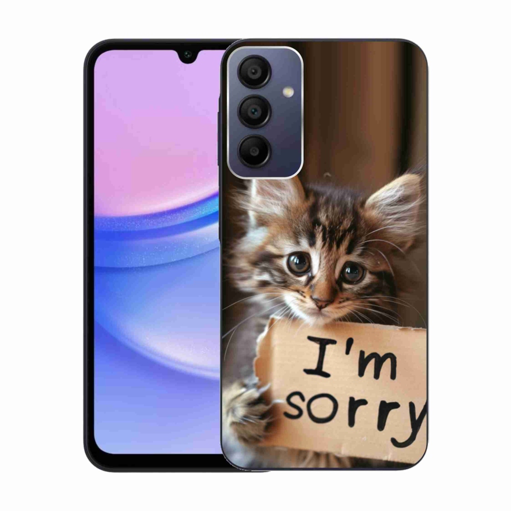 Zselés borítás mmCase Samsung Galaxy A15/5G - macska bocsánatkérése