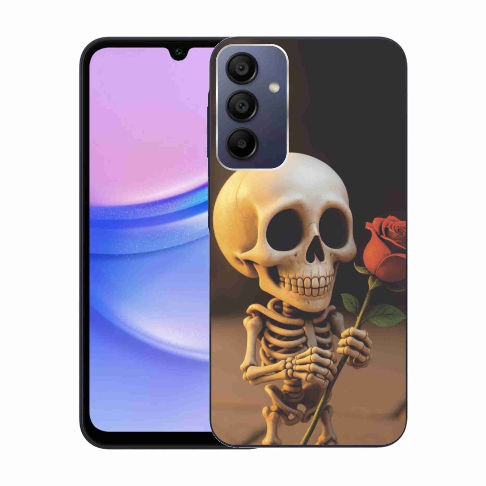 Gél borítás mmCase Samsung Galaxy A15/5G készülékhez - csontváz rózsával