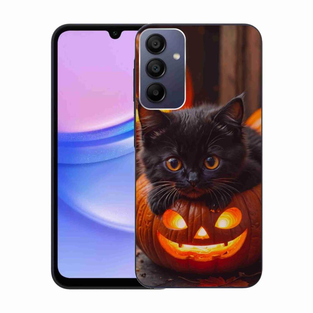 Gél borítás mmCase Samsung Galaxy A15/5G készülékhez - cica és sütőtök