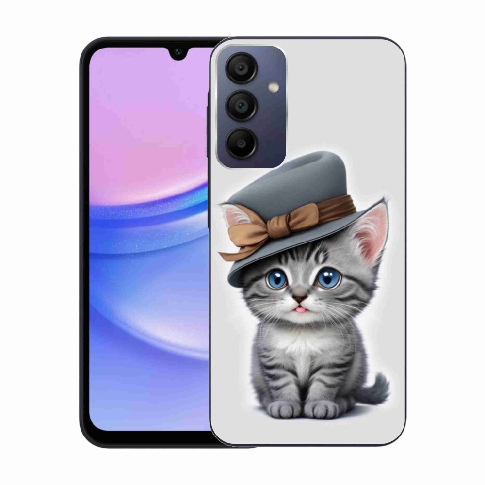 Gél borítás mmCase Samsung Galaxy A15/5G készülékhez - cica sapkával
