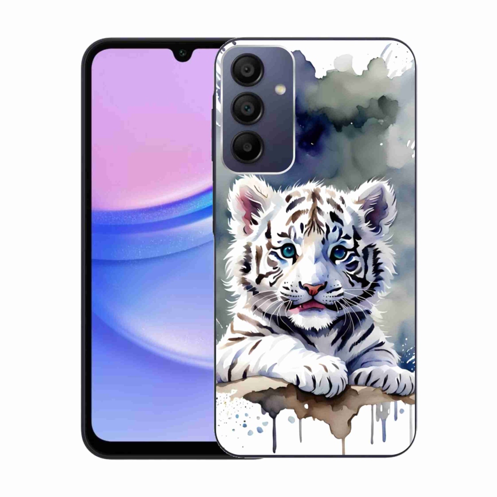 Gél borítás mmCase Samsung Galaxy A15/5G készülékhez - fehér tigriskölyök
