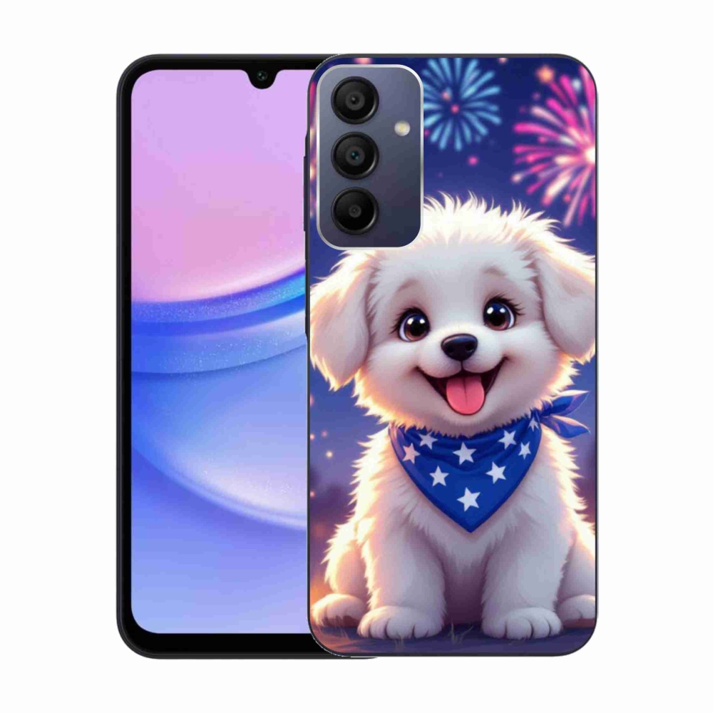 Gél borítás mmCase Samsung Galaxy A15/5G készülékhez - ünnepi kölyökkutyakölyök